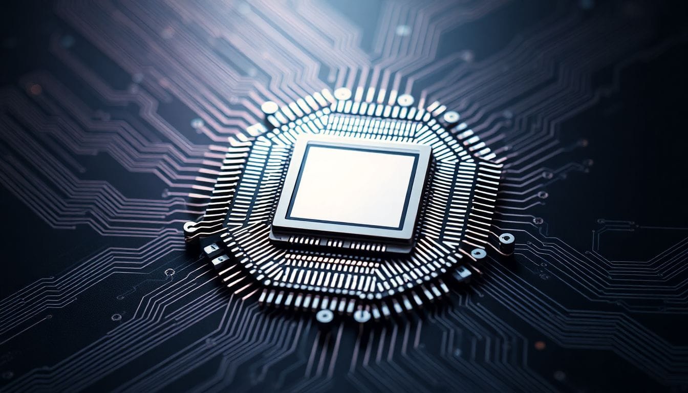 Imagem de um chip de IA sofisticado, simbolizando a pressão financeira crescente sobre a monetização da inteligência artificial, conforme discutido na notícia 'You’re about to feel the AI money squeeze'.