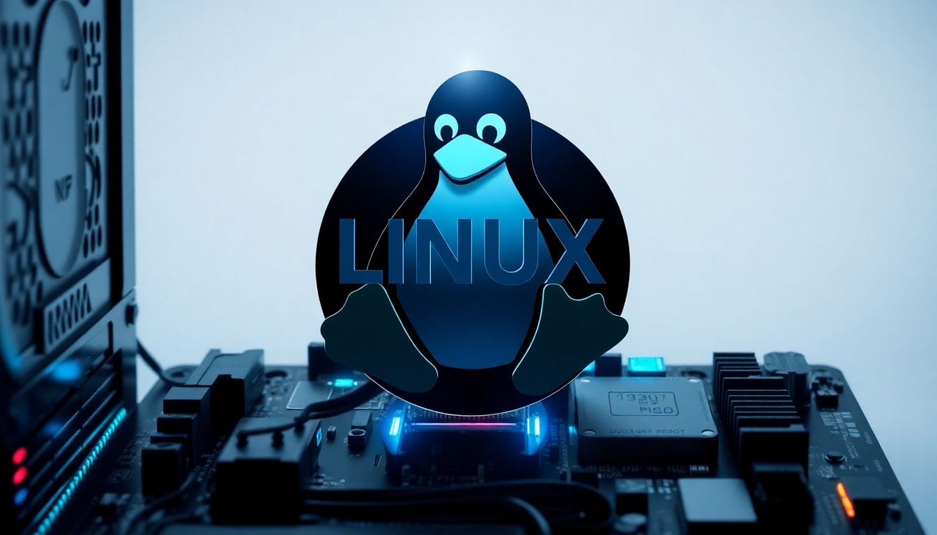 Imagem que representa a transição para o Linux, destacando a performance e modernidade do sistema, em contraste com o Windows que foi deixado para trás.