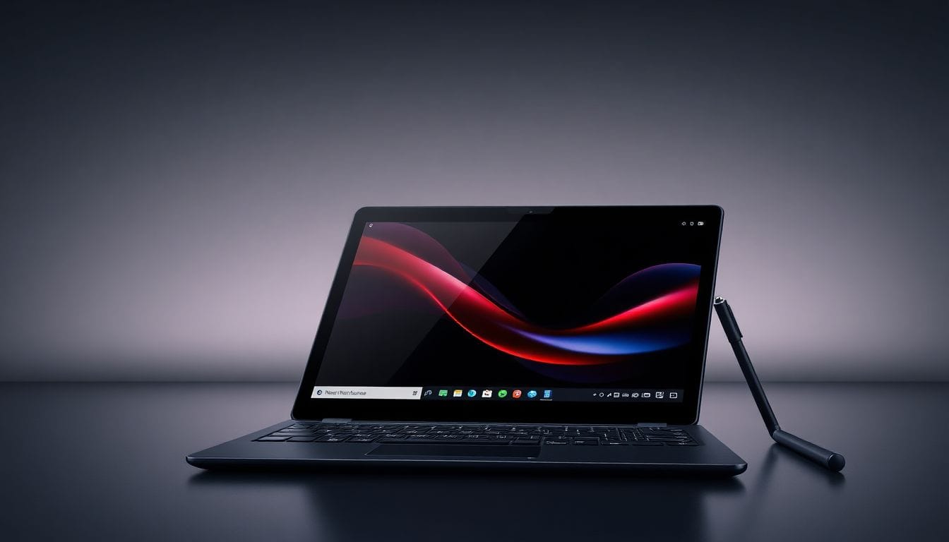 A imagem do Lenovo Idea Tab destaca seu design elegante e sua tela de 2.5K, demonstrando ser uma opção atraente para quem busca um tablet com um pacote completo e produtividade, mas que também enfrenta limites em desempenho para jogos.