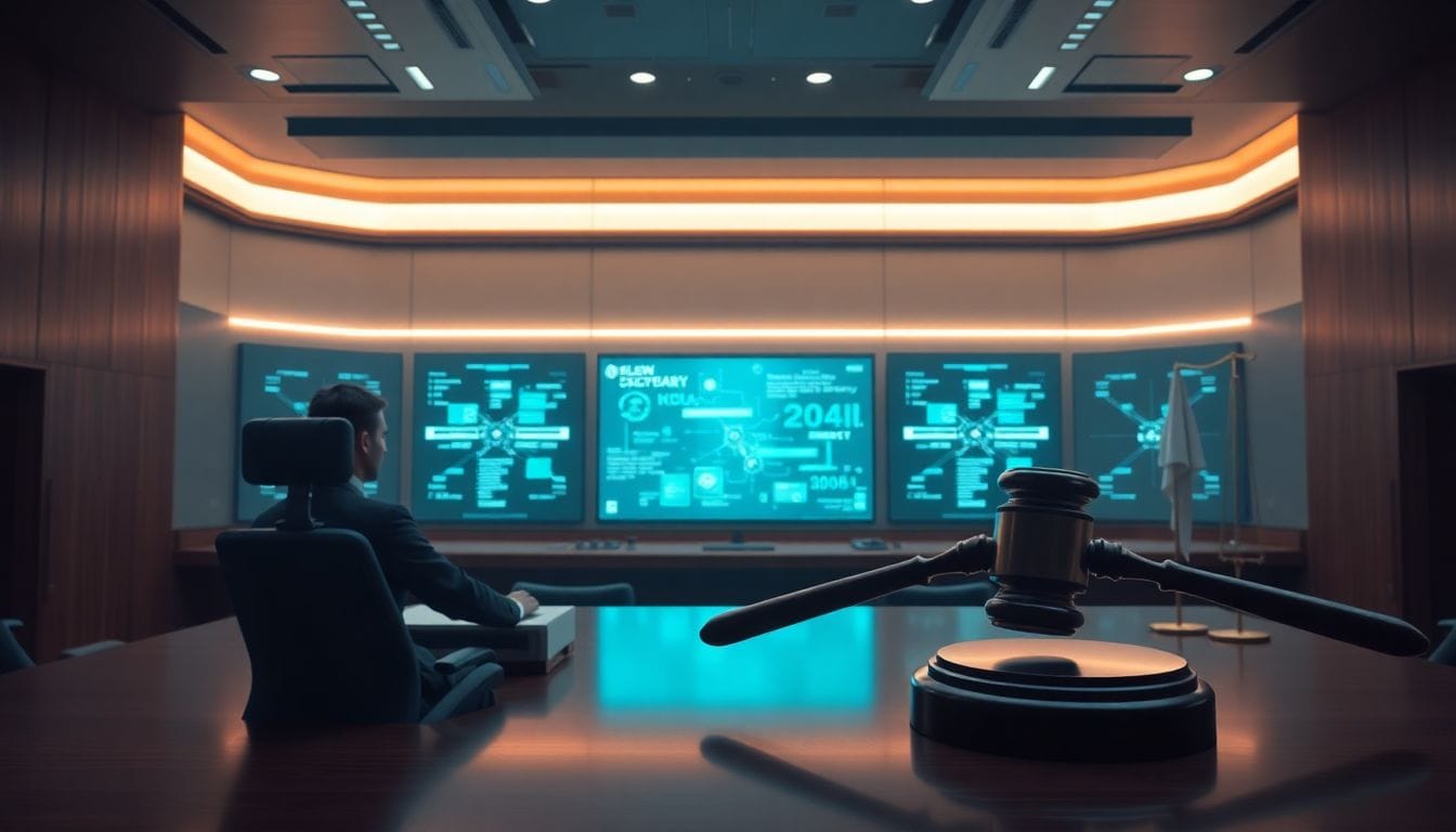 Em um ambiente de tribunal futurista, a rivalidade acirrada entre Elon Musk e Sam Altman é destacada no julgamento que pode definir o futuro da OpenAI e da indústria de inteligência artificial.