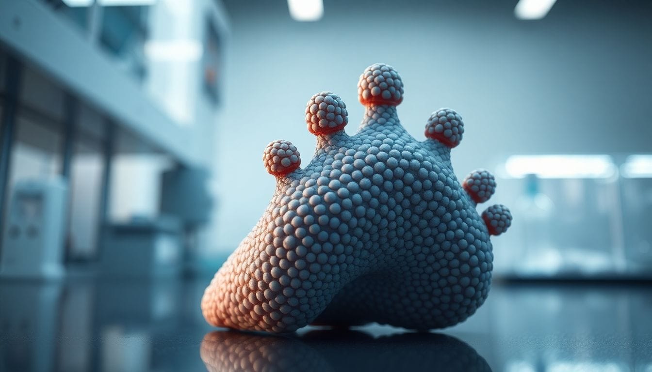 Imagem de um material adesivo bioinspirado da geCKo Materials, que é utilizado na Estação Espacial Internacional, destacando sua textura e propriedades que imitam as patas de um lagarto.