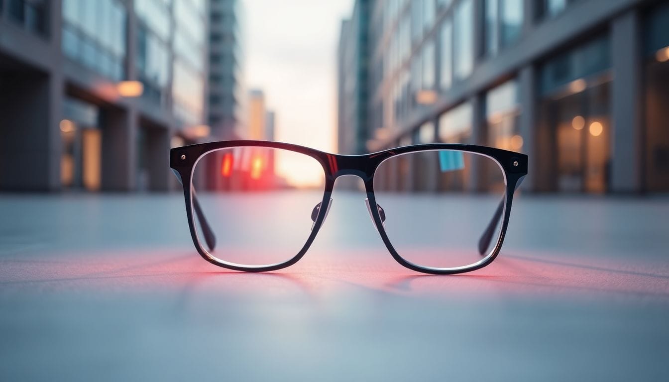 Imagem de um par de óculos inteligentes destacando os melhores modelos disponíveis em 2026, como os da Ray-Ban e Oakley, evidenciando a tecnologia avançada e o design elegante que os tornam uma escolha popular entre os entusiastas da moda e tecnologia.