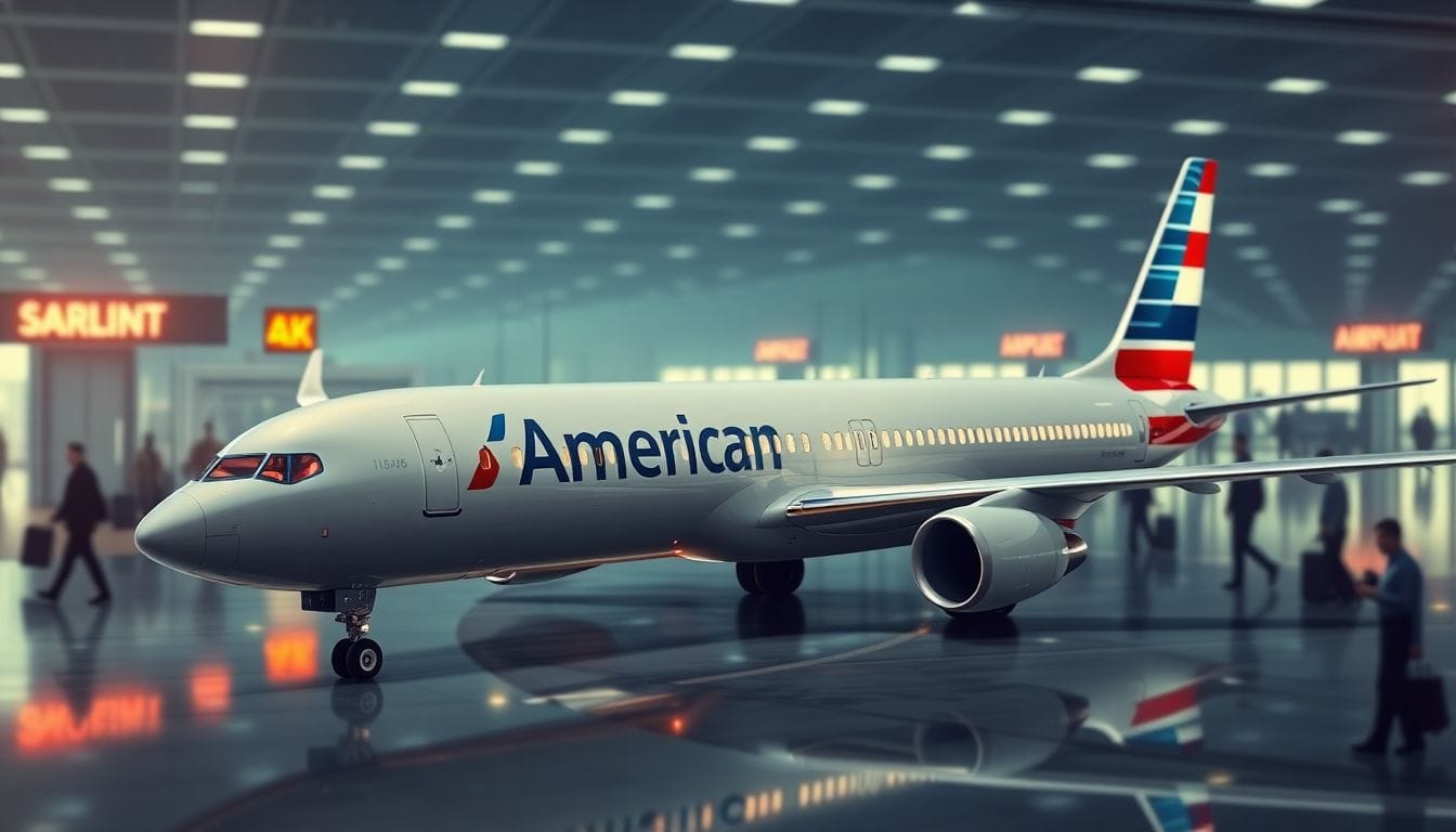 A imagem exibe uma aeronave da American Airlines equipada com a tecnologia Starlink, simbolizando a inovação na conectividade a bordo. Este contrato com a SpaceX representa um grande avanço para a internet em voo e destaca a crescente dependência de soluções tecnológicas no setor aéreo.