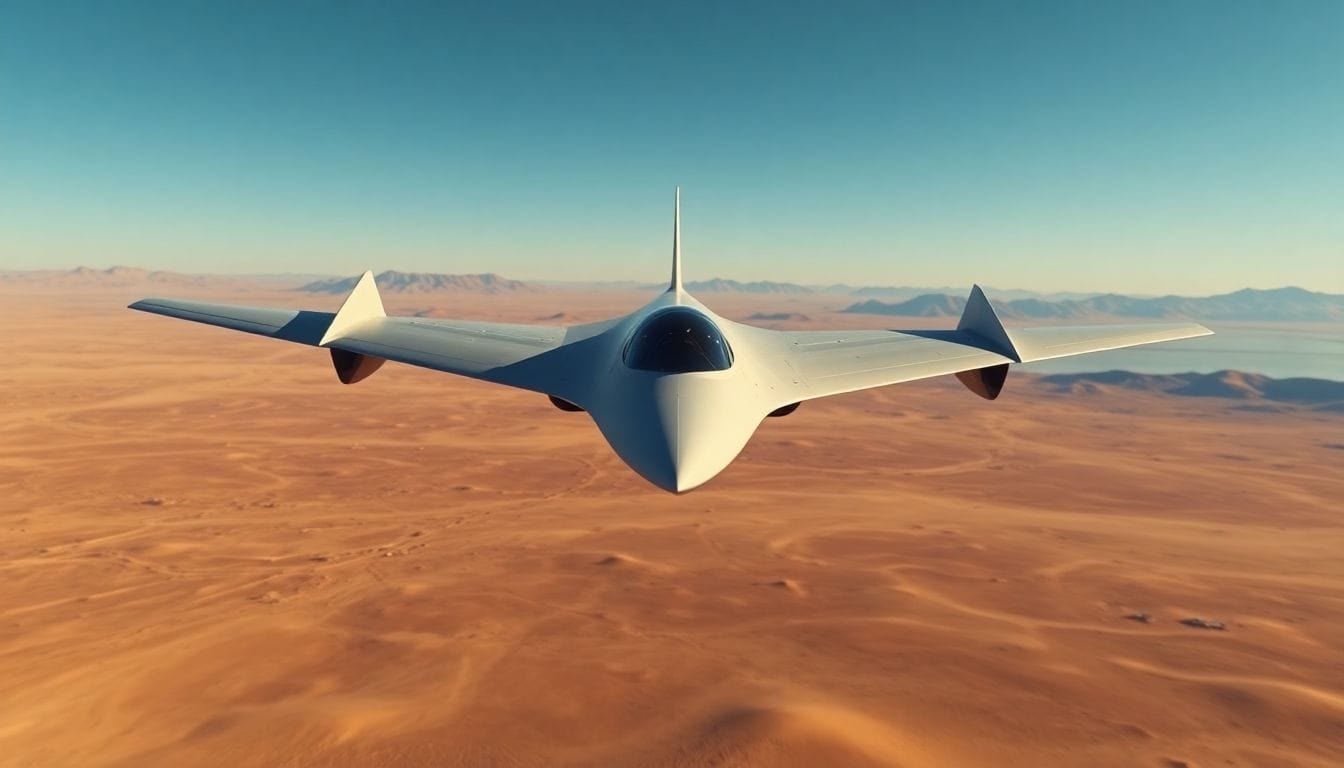 A impressionante manobra do jato supersônico X-59 da NASA sobre o deserto de Mojave ilustra seu design inovador e a busca pela capacidade de voar silenciosamente acima da terra.