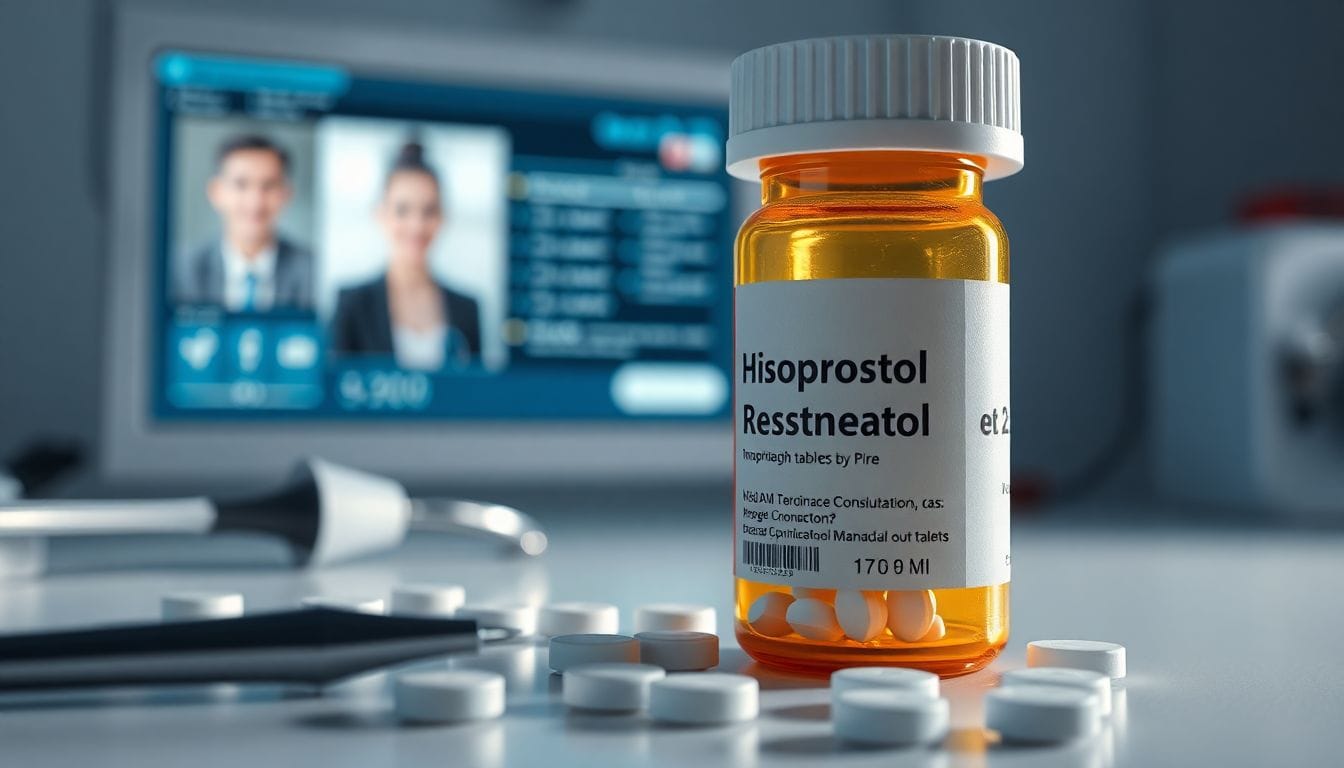Imagem ilustrativa de um frasco de receita contendo comprimidos de misoprostol, simbolizando como o aborto telemedicina é ainda possível sem mifepristona, destacando a importância do acesso ao cuidado de saúde.