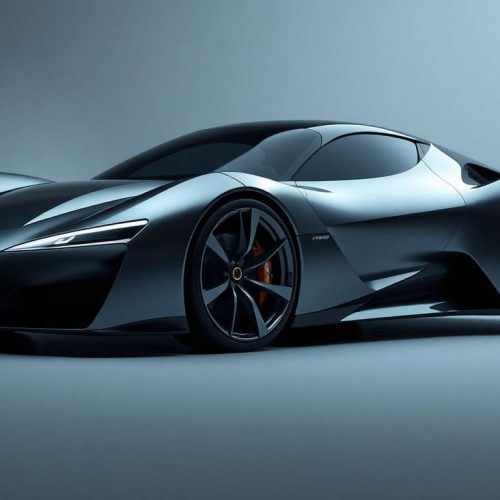 Imagem de um carro futurista que poderia ser um Volkswagen, inspirado no design inovador do Ferrari Luce. A imagem captura a beleza e a essência do futuro automotivo, utilizando tecnologia de ponta.
