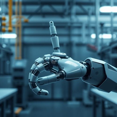 Mão robótica sofisticada da startup chinesa que investe 6 bilhões de dólares em tecnologia para automação, destacando sua importância na criação de robôs para substituir o trabalho humano.