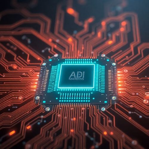 Uma representação fotorealista de um chip de inteligência artificial em um circuito, simbolizando a complexidade da tecnologia e os termos de IA discutidos para tornar a compreensão mais acessível ao público.