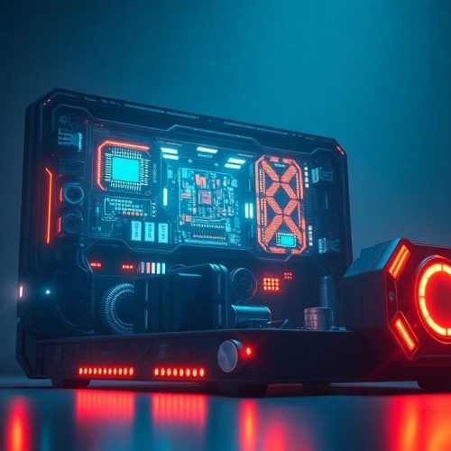 Imagem em alta definição mostrando um console de videogame futurista, representando o desenvolvimento do aguardado jogo Fable, que foi adiado para fevereiro de 2027.