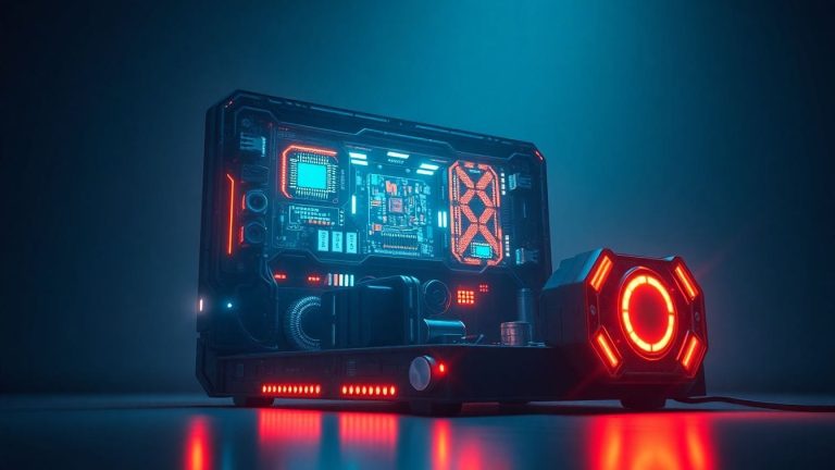 Imagem em alta definição mostrando um console de videogame futurista, representando o desenvolvimento do aguardado jogo Fable, que foi adiado para fevereiro de 2027.