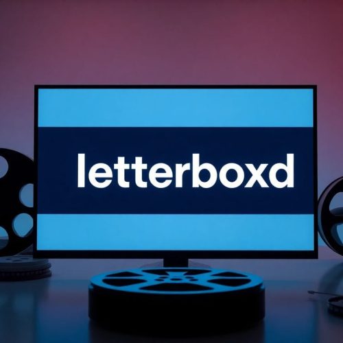 Análise do logotipo da Letterboxd em um ambiente digital, representando a plataforma de críticas e análises de filmes que está em negociações para venda, levantando preocupações sobre seu futuro.