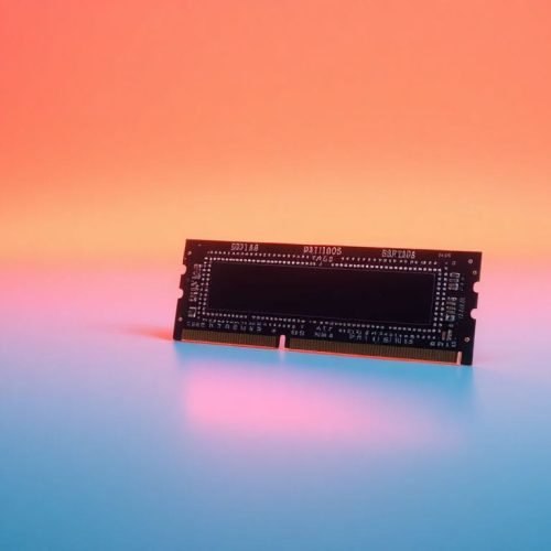 Uma imagem detalhada de um chip de RAM, exemplificando a atual crise de escassez de memória que a Samsung prevê que pode se agravar em 2027, impulsionada pela demanda dos centros de dados de IA.