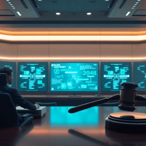 Em um ambiente de tribunal futurista, a rivalidade acirrada entre Elon Musk e Sam Altman é destacada no julgamento que pode definir o futuro da OpenAI e da indústria de inteligência artificial.
