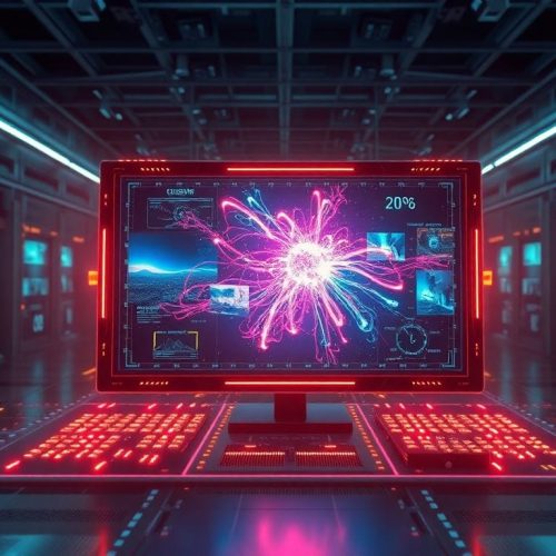 Modelo de IA de imagem em ação, enfatizando como os modelos de IA de imagem estão impulsionando o crescimento de aplicativos, superando as atualizações de chatbots, com uma interface digital vibrante e tecnologia sofisticada.