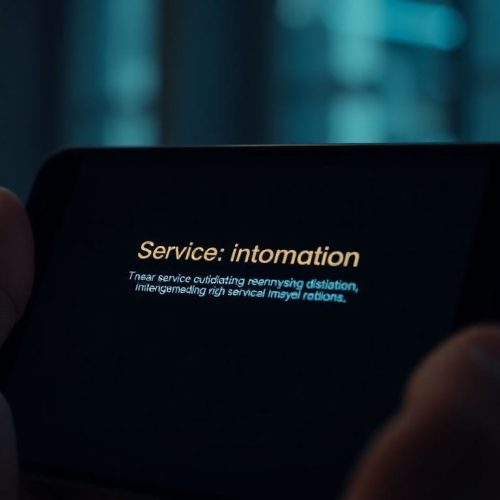 Imagem de um smartphone exibindo uma mensagem de alerta sobre a interrupção de serviços, ligada às recentes controvérsias da Vivo, que pediu desculpas e prometeu uma apuração rigorosa sobre o golpe do técnico.