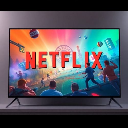 Imagem que ilustra um jogo interativo na tela da TV, representando como a Netflix pode ter finalmente descoberto a forma certa de desenvolver jogos, com foco em experiências divertidas e acessíveis para os usuários.