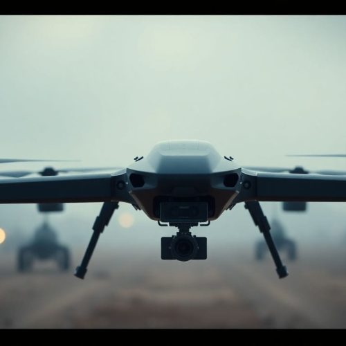 Drone militar de última geração da Helsing, com tecnologia avançada, simbolizando o crescimento do setor de defesa e a nova rodada de investimento de $1.2B.
