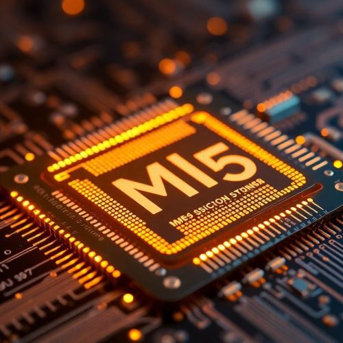 Imagem do chip M5 da Apple, destaque na construção do exploit macOS em 5 dias utilizando o modelo Anthropic Mythos, exemplificando a inovação em segurança digital.