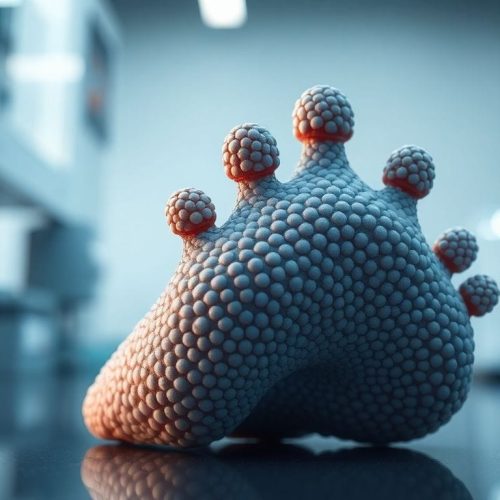 Imagem de um material adesivo bioinspirado da geCKo Materials, que é utilizado na Estação Espacial Internacional, destacando sua textura e propriedades que imitam as patas de um lagarto.