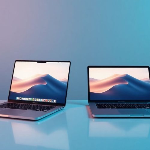 As melhores novas ofertas de MacBook em maio de 2026 destacam-se na imagem, com os modelos MacBook Air e MacBook Neo exibidos em um ambiente elegante e minimalista. A qualidade e acessibilidade desses dispositivos são evidentes, tornando-os escolhas ideais para compradores atentos.