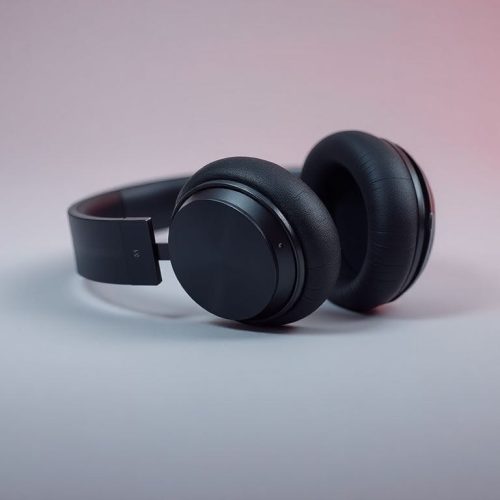 Um par de fones de ouvido Sony WH-1000XM5, destacados em uma iluminação cinematográfica, que exemplifica as melhores ofertas tecnológicas do Memorial Day. Estes fones são conhecidos por seu design elegante e tecnologia de cancelamento de ruído avançada.