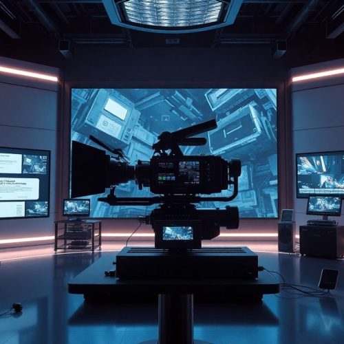 Uma representação de uma ferramenta de filmmaking AI chamada Nadou Pro, simbolizando a revolução na indústria de filmes que a plataforma de streaming da China, IQiyi, pretende implementar com a geração de filmes predominantemente AI gerados.