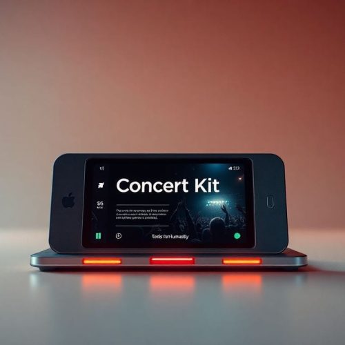 imagem de um sistema moderno de venda de ingressos, representando a tecnologia 'Concert Kit' da empresa Tools for Humanity, que gerou confusão ao promover uma parceria fictícia com Bruno Mars.